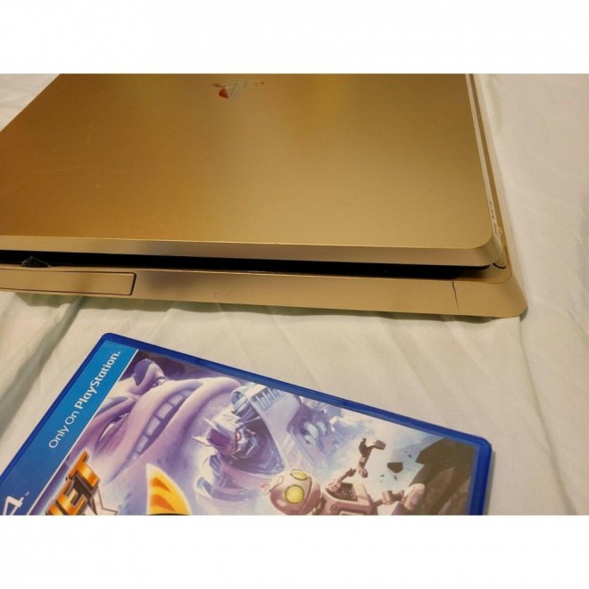 Sony PlayStation 4 Slim Limited Edition 1TB Gold Console PS4 W/ 4 games headset